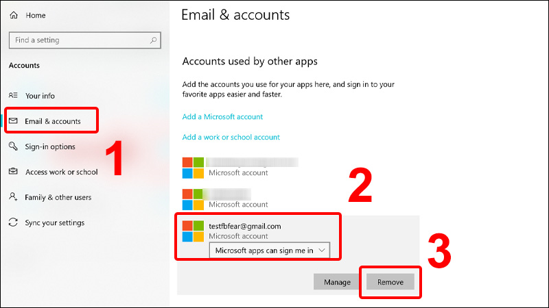 Xóa tài khoản Microsoft trên máy tính bằng cách tạo Local Account
