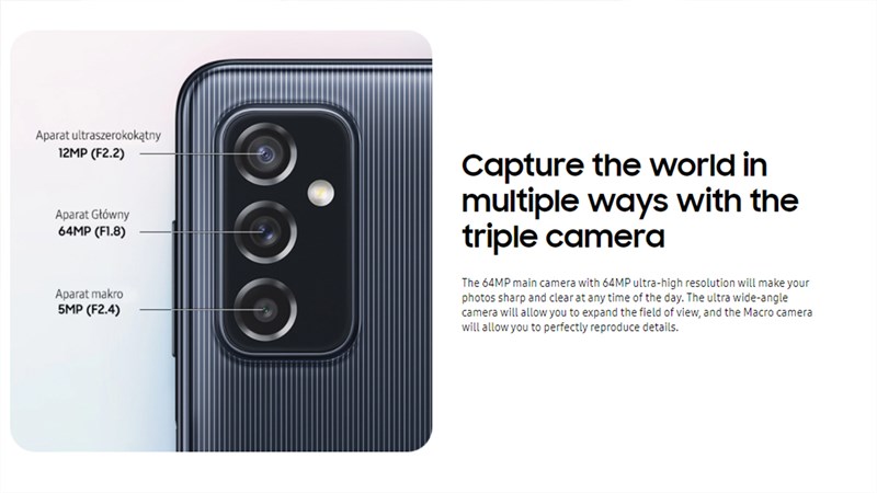 Samsung Galaxy M52 camera 64 MP giúp bạn bắt trọn khoảnh khắc.