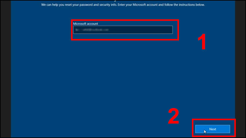 Phá mật khẩu win 10 bằng cách đặt lại mật khẩu Microsoft