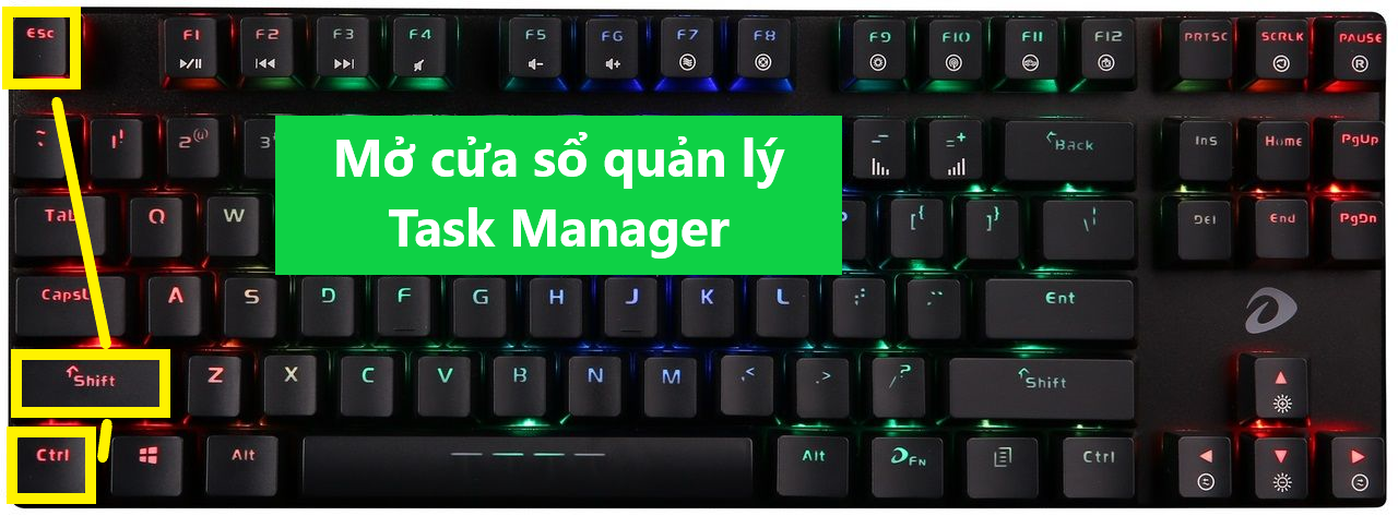 Mở Task Manager bằng tổ hợp phím Ctrl + Shift + ESC
