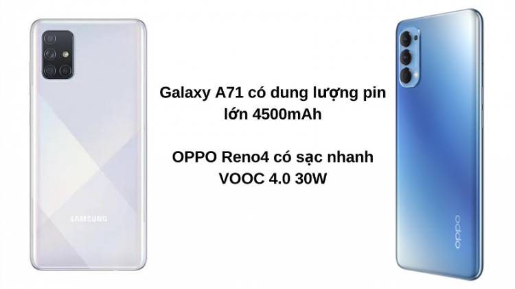 Đánh giá về PIN của Oppo Reno4 và Samsung A71
